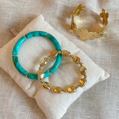 INNA Lagoon Breeze Resin Statement Bangle Set