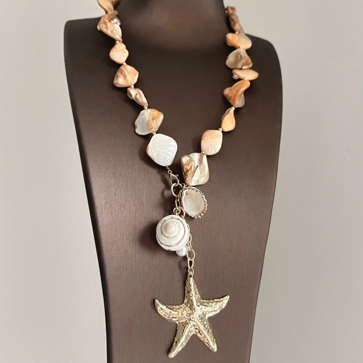 INNA Ocean Treasure Shell & Starfish Pendant Necklace