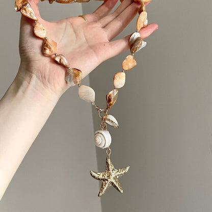 INNA Ocean Treasure Shell & Starfish Pendant Necklace