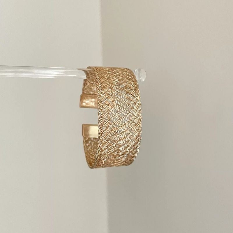 INNA Golden Heritage Woven Alloy Cuff Bracelet