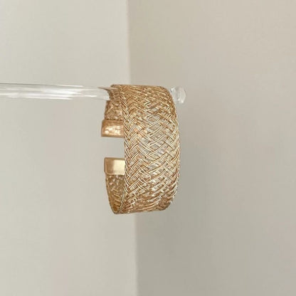 INNA Golden Heritage Woven Alloy Cuff Bracelet