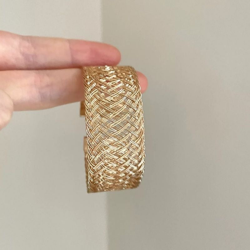 INNA Golden Heritage Woven Alloy Cuff Bracelet