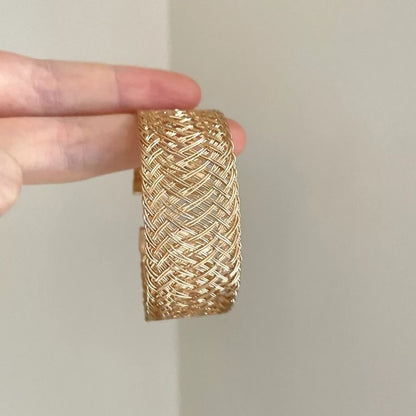 INNA Golden Heritage Woven Alloy Cuff Bracelet