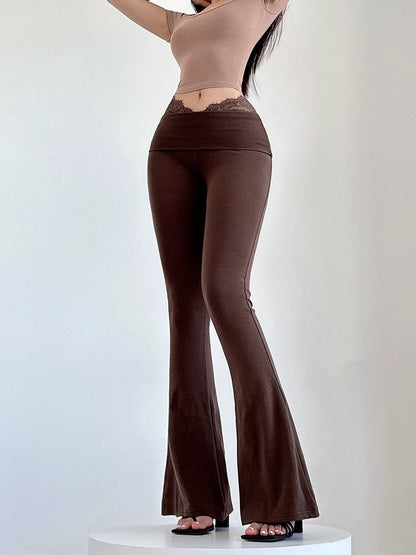 Nüde Lace Panel Flared Pants