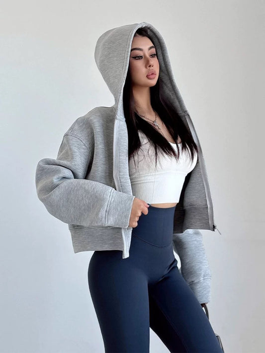 Nüde Cropped Zip-Up Hoodie