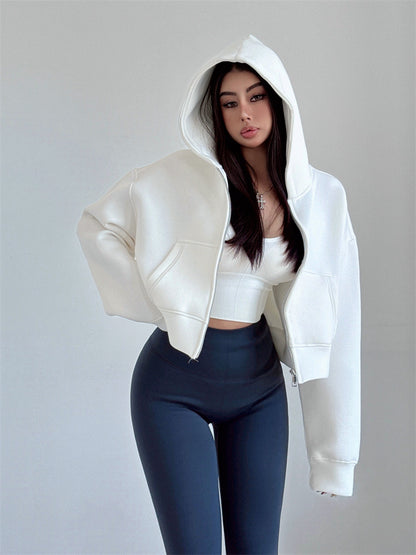 Nüde Cropped Zip-Up Hoodie
