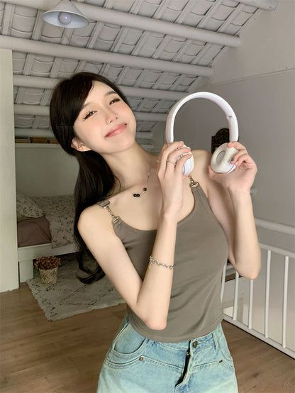 Metal Chain Camisole With Built-In Padding