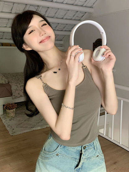 Metal Chain Camisole With Built-In Padding