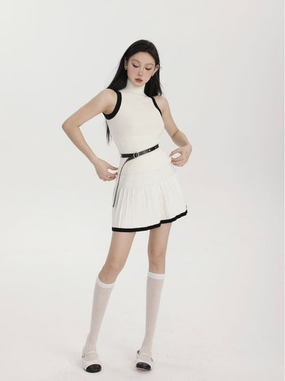 Tennis Girl - Knitwear Set (With Belt)