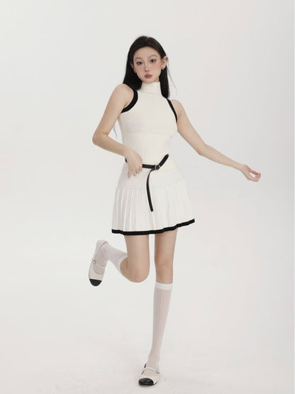 Tennis Girl - Knitwear Set (With Belt)