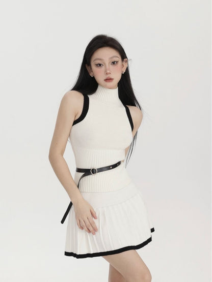 Tennis Girl - Knitwear Set (With Belt)
