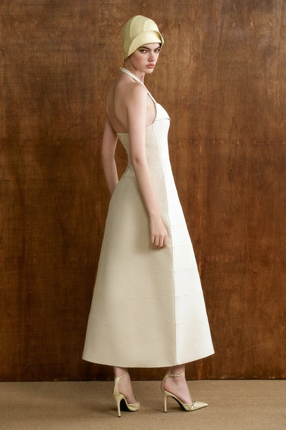 CICI IVORIA With Cape Midi Dress