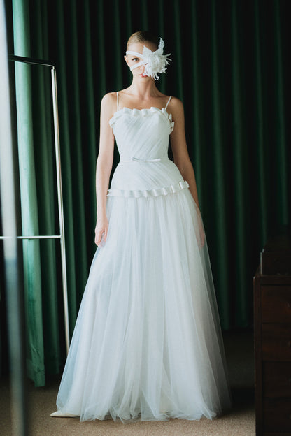 CICI BLAIR Drop-Waist Maxi Dress with Cape