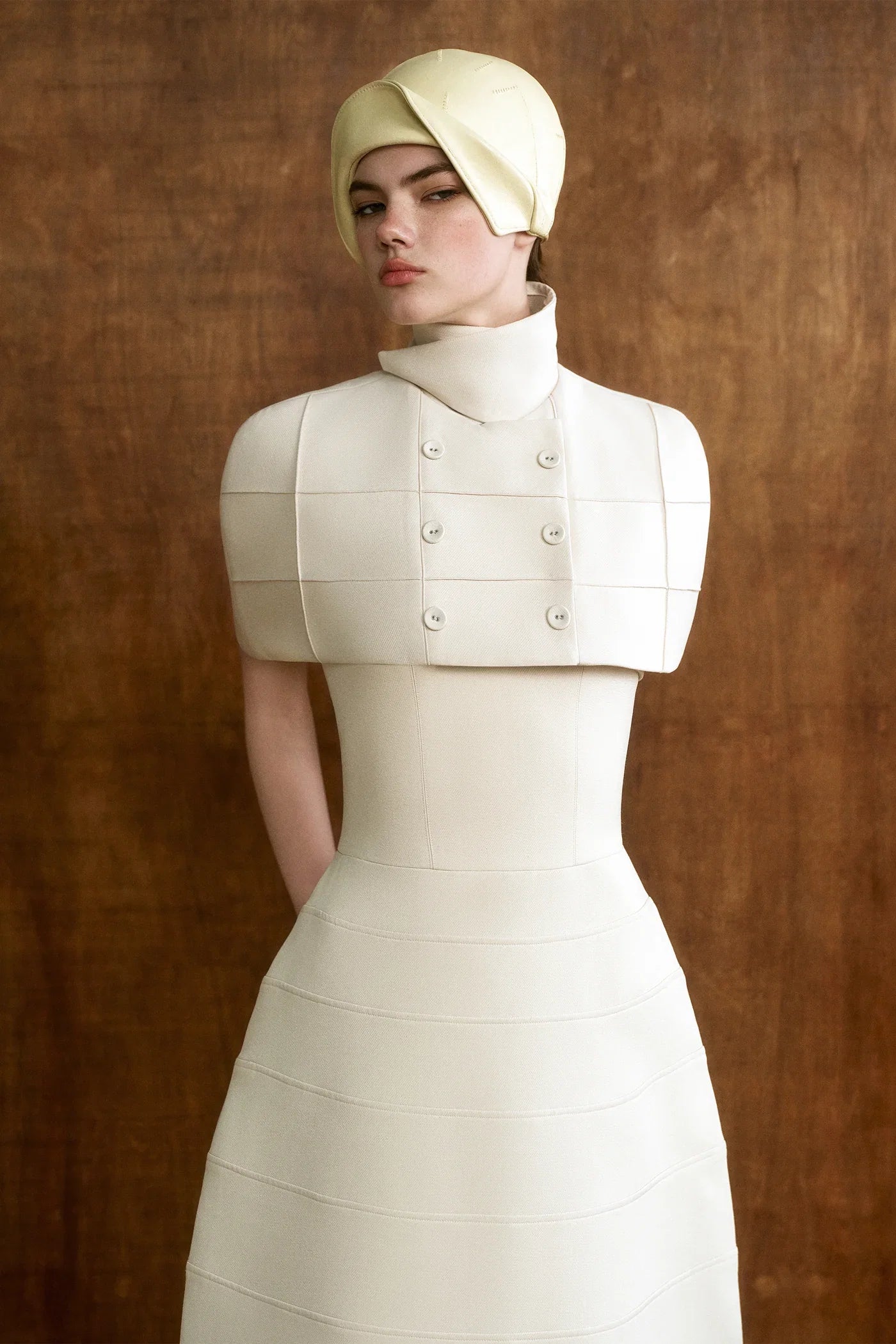 CICI IVORIA With Cape Midi Dress