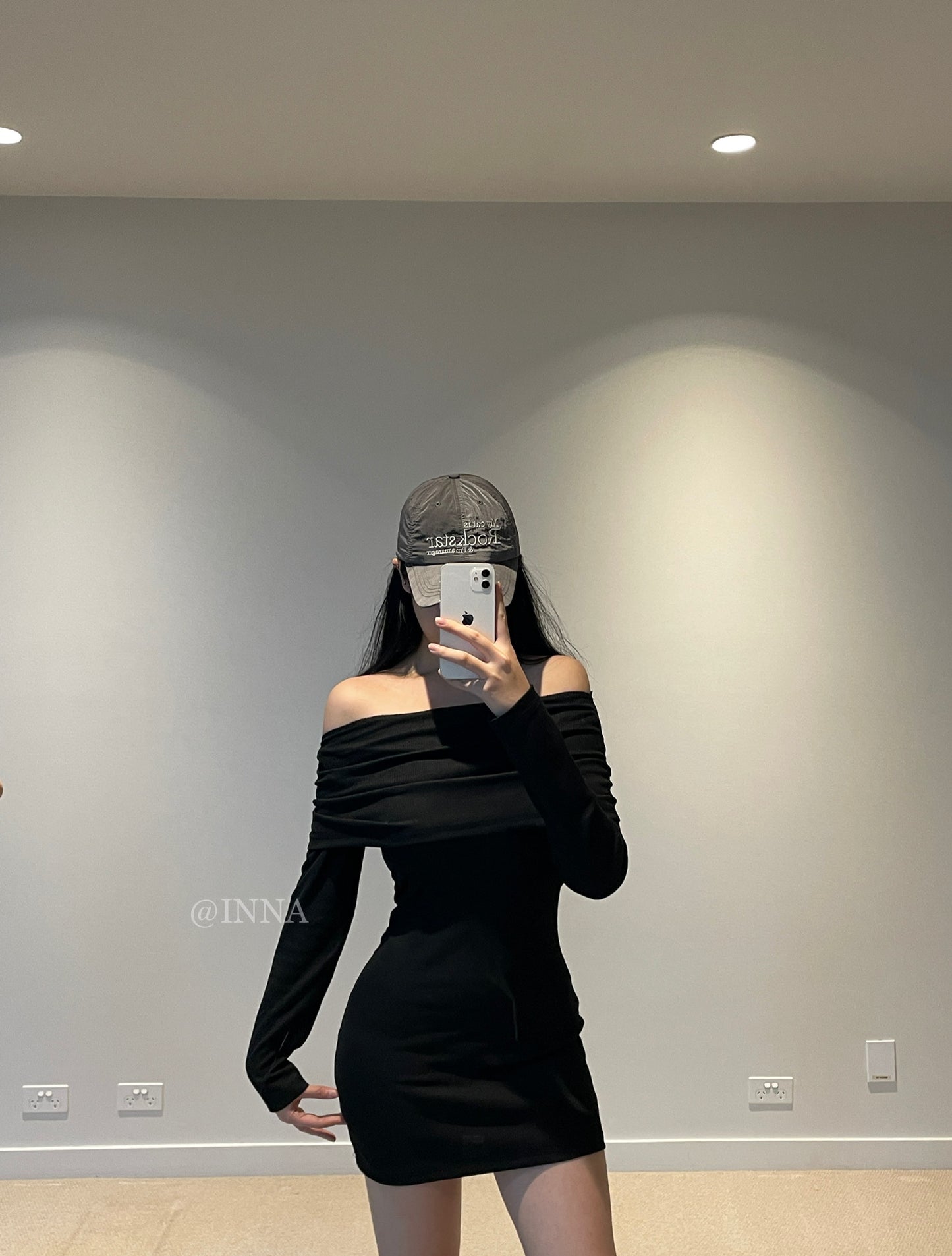 Off-the-shoulder Black Dress