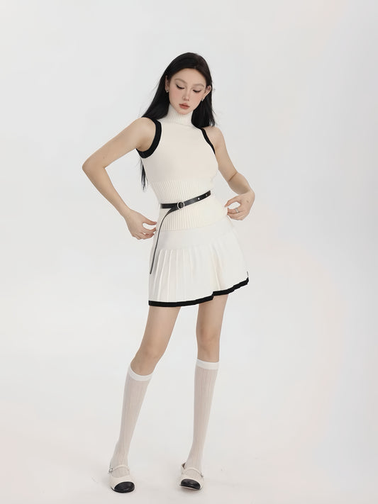 Tennis Girl - Knitwear Set （With Belt）