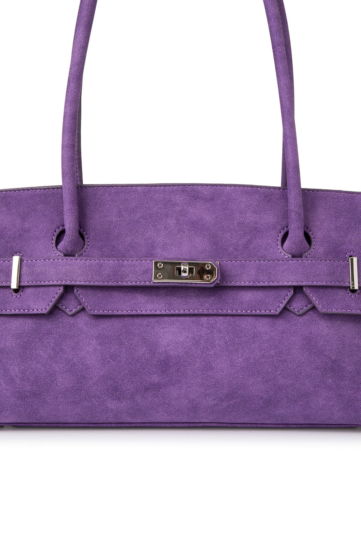 FAUX SUEDE TWO-WAY BAG IN PURPLE — image 7