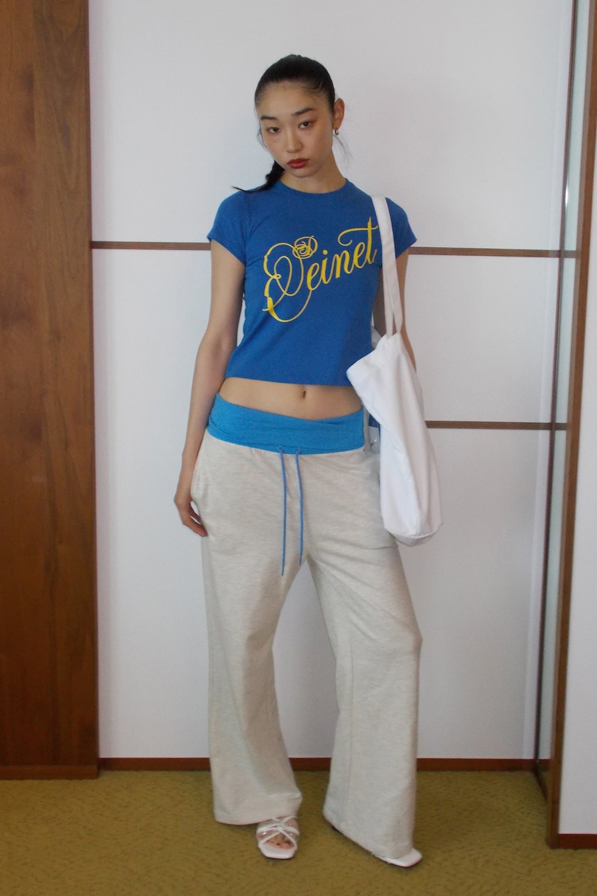 POINT LOGO SHOULDER BIG BAG IN WHITE — image 6
