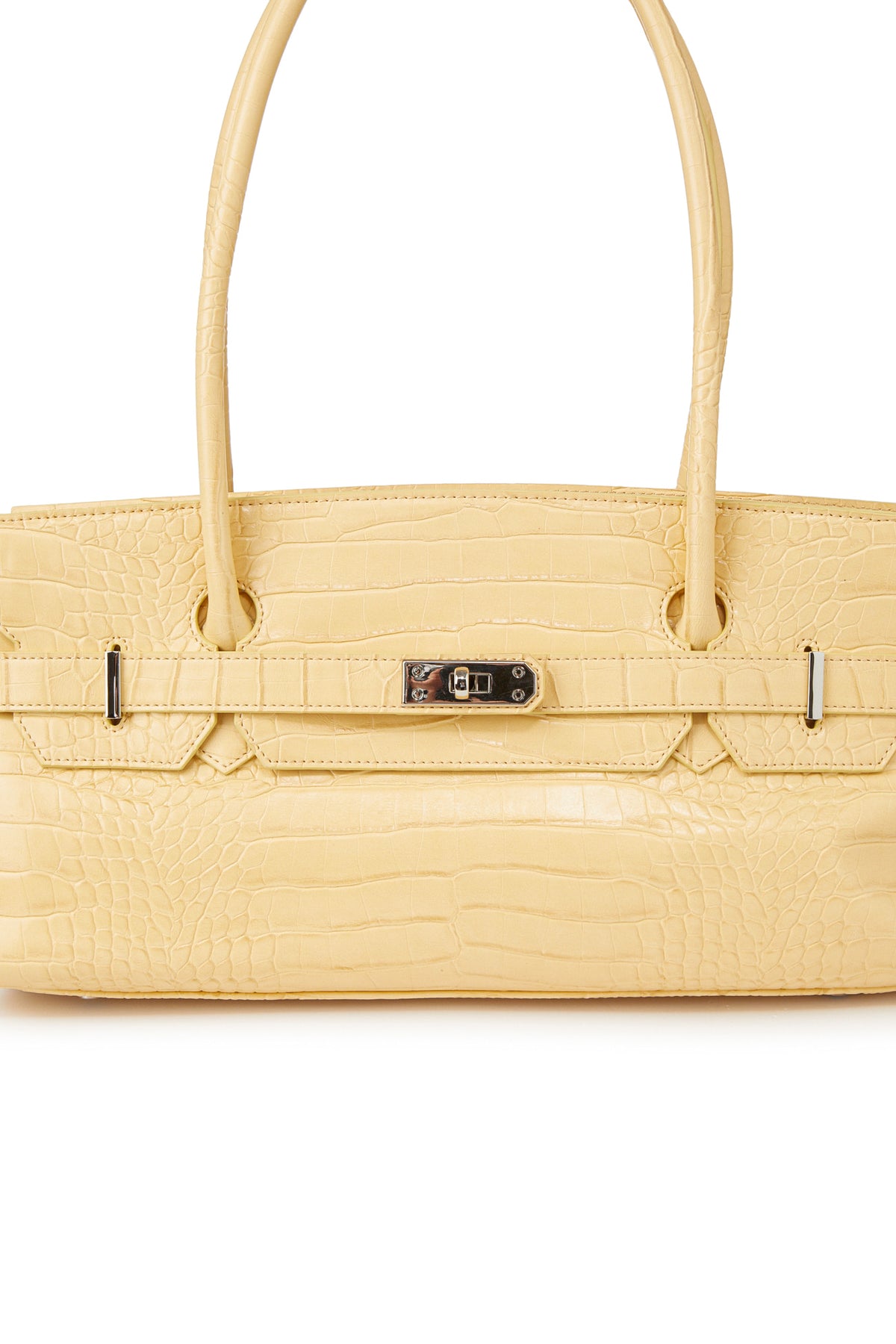 CROCODILE PATTERN TWO-WAY BAG IN BUTTER — image 7