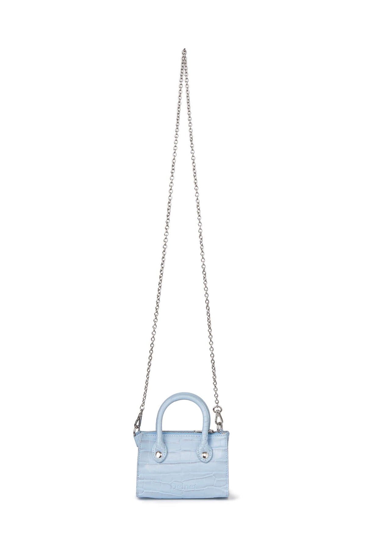 CROCODILE PATTERN CHAIN MINI BAG IN ICE BLUE — image 4