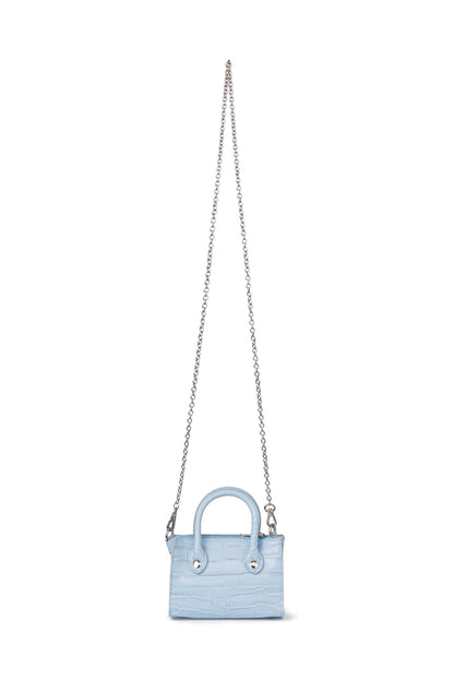 CROCODILE PATTERN CHAIN MINI BAG IN ICE BLUE — image 4