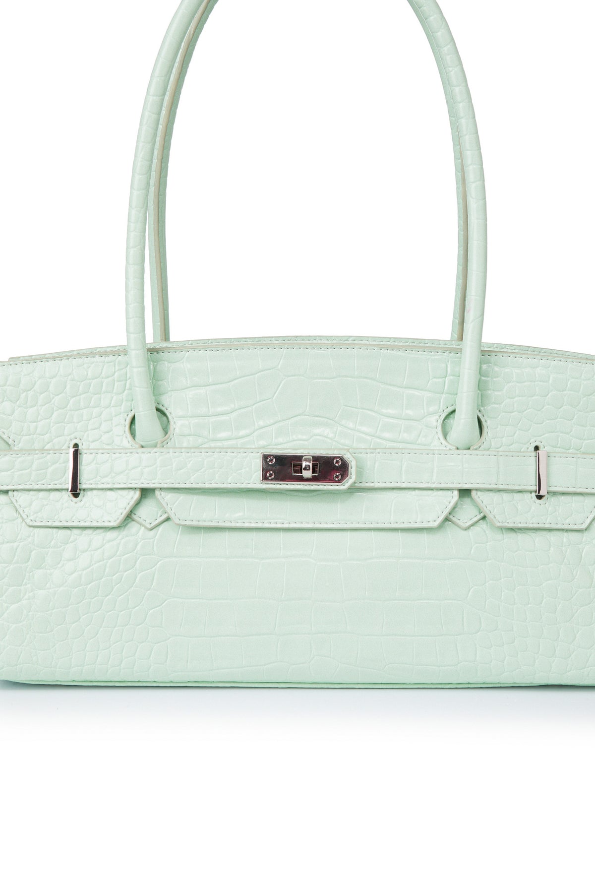 CROCODILE PATTERN TWO-WAY BAG IN MINT — image 7