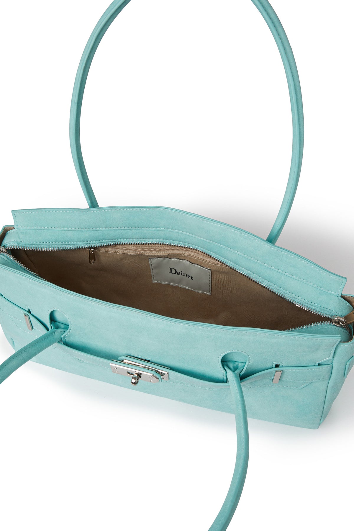 FAUX SUEDE TWO-WAY BAG IN ICE BLUE — image 11