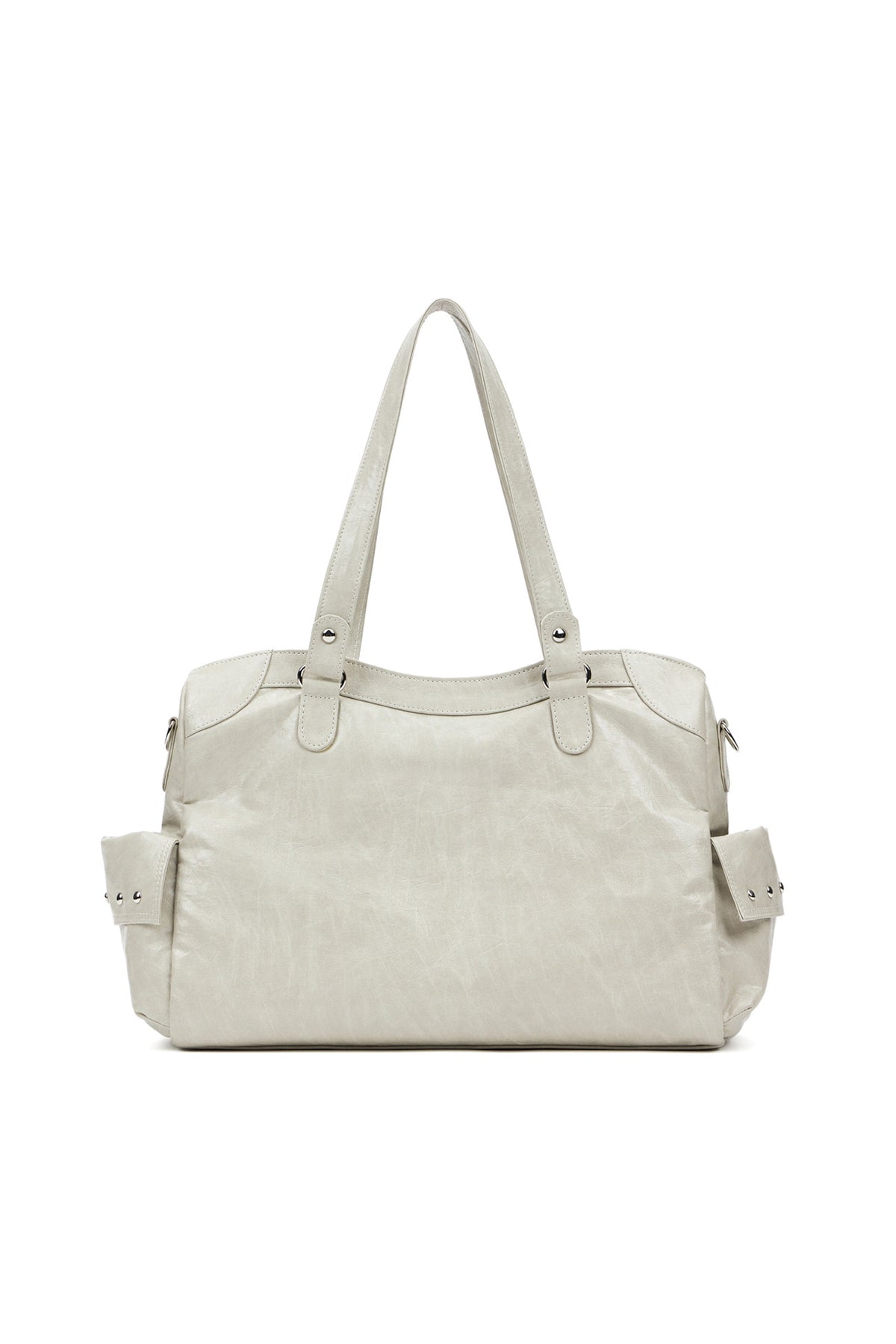 STUD POCKET BIG BAG IN ASH BEIGE — image 4