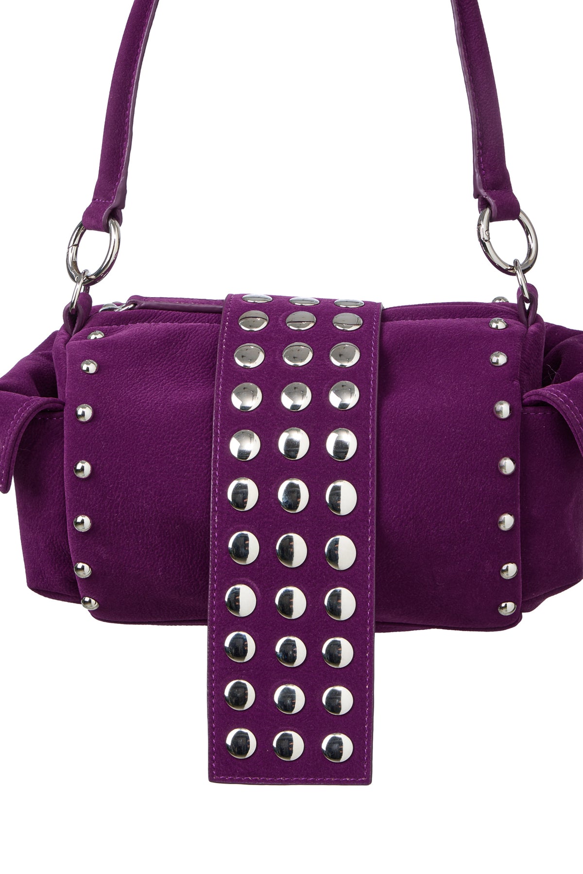 TWO-WAY STUD MINI BAG IN PURPLE — image 7