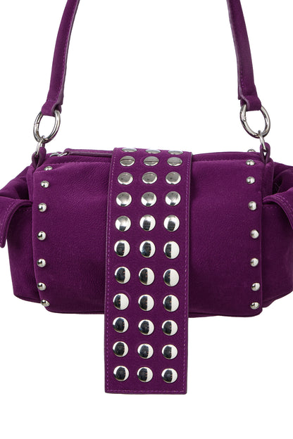 TWO-WAY STUD MINI BAG IN PURPLE — image 7