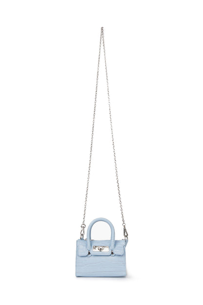 CROCODILE PATTERN CHAIN MINI BAG IN ICE BLUE — image 2