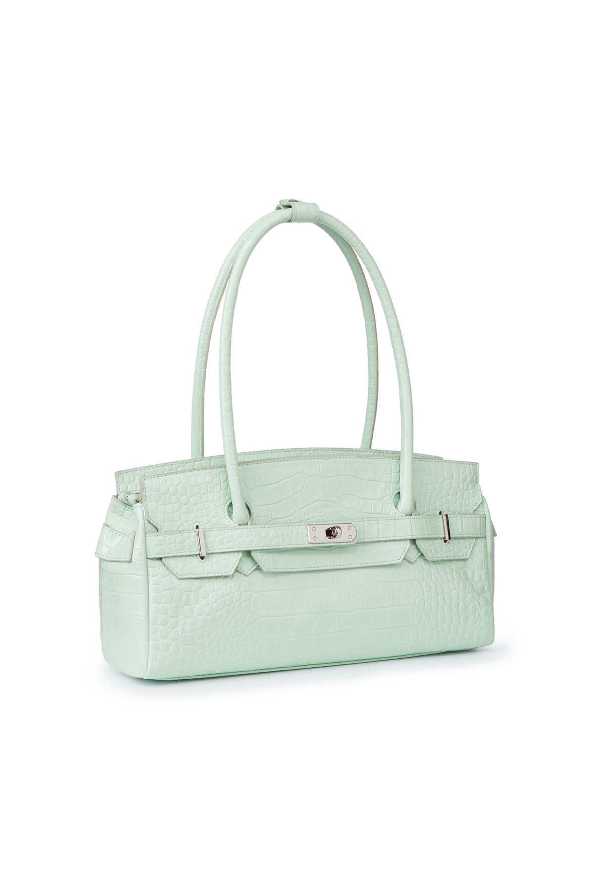 CROCODILE PATTERN TWO-WAY BAG IN MINT — image 3