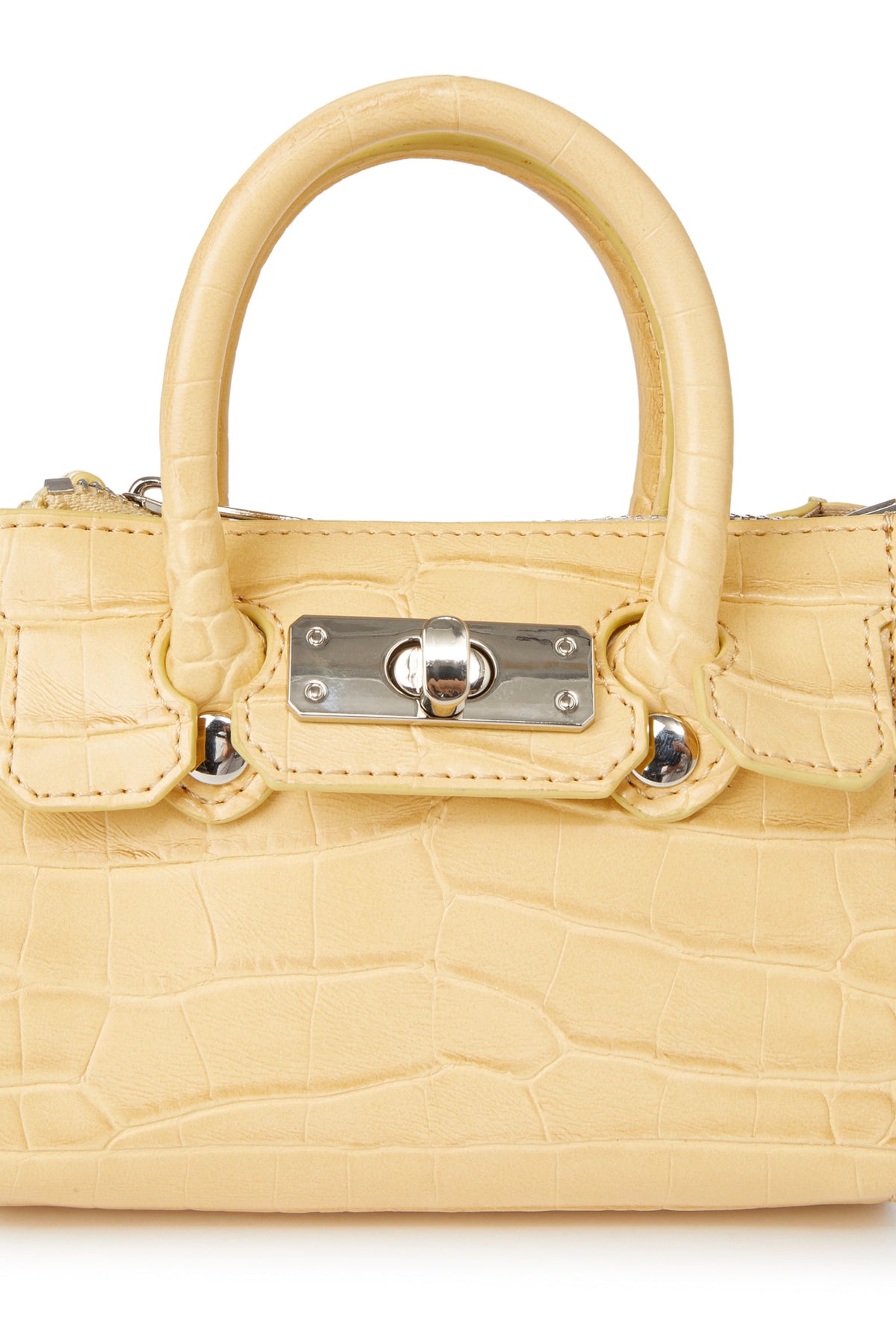 CROCODILE PATTERN CHAIN MINI BAG IN BUTTER — image 6
