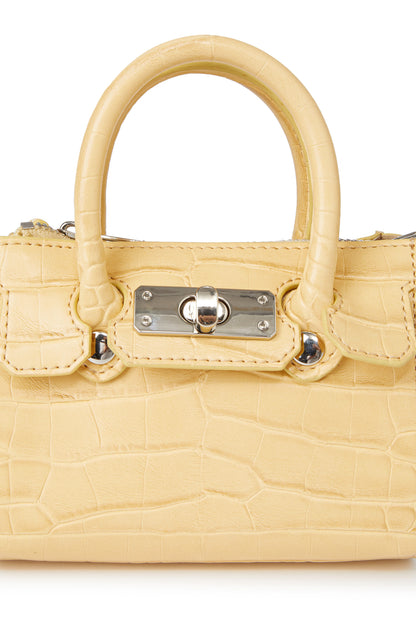 CROCODILE PATTERN CHAIN MINI BAG IN BUTTER — image 6