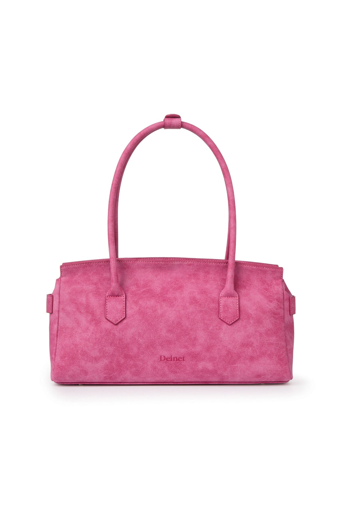 FAUX SUEDE TWO-WAY BAG IN DEEP PINK — image 4
