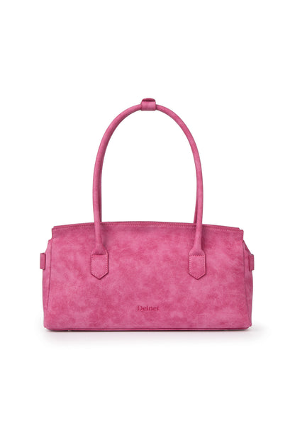 FAUX SUEDE TWO-WAY BAG IN DEEP PINK — image 4