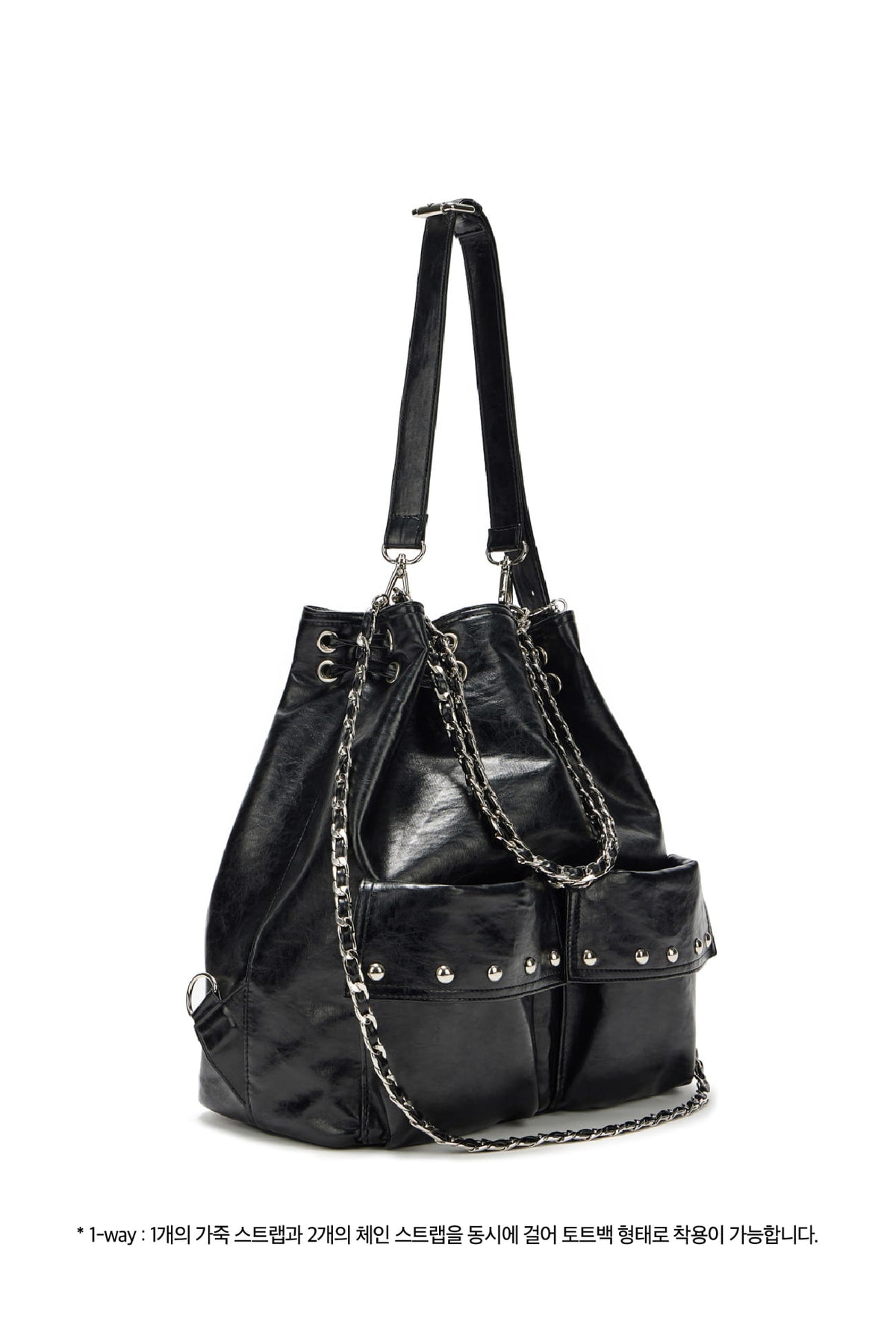 DEINET 5-WAY STUD POCKET MULTI BAG IN BLACK — image 3