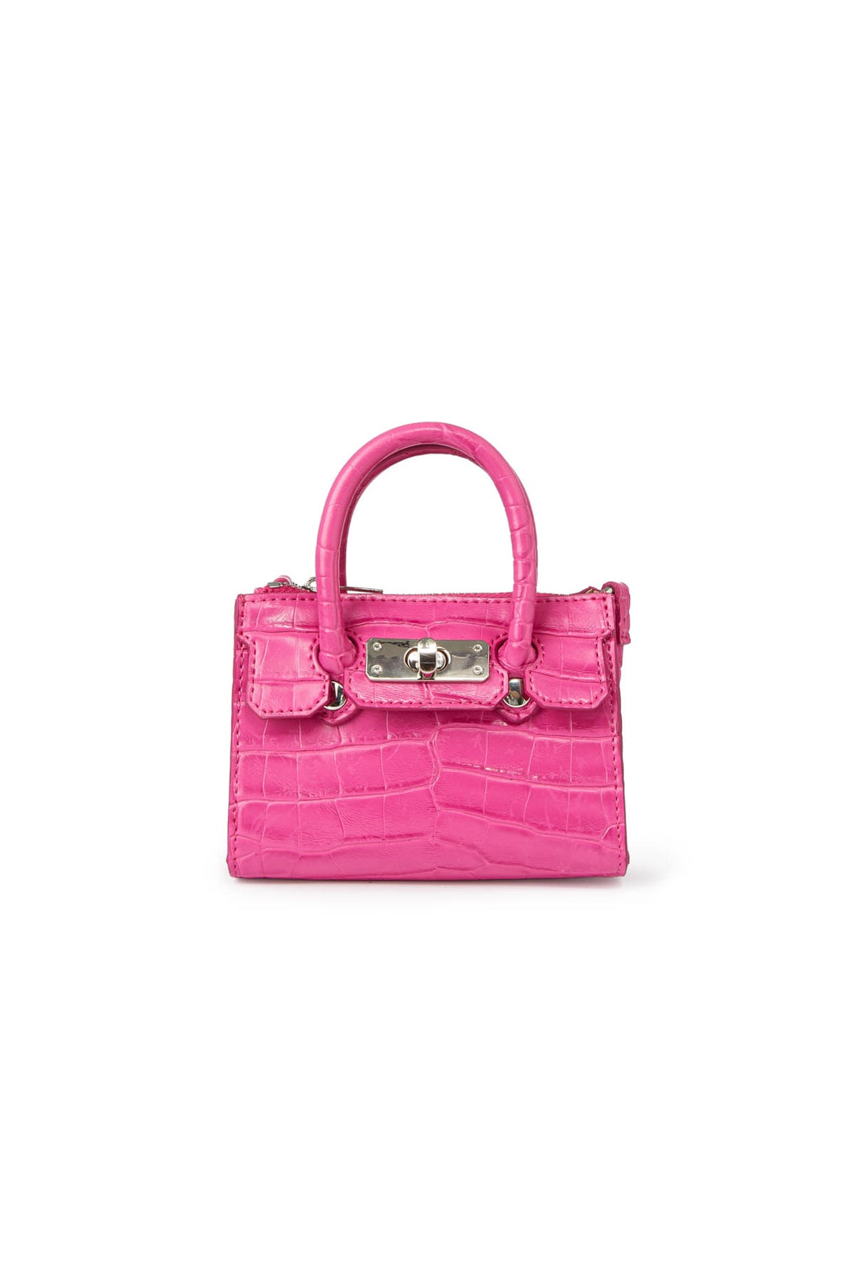 CROCODILE PATTERN CHAIN MINI BAG IN HOT PINK — image 5