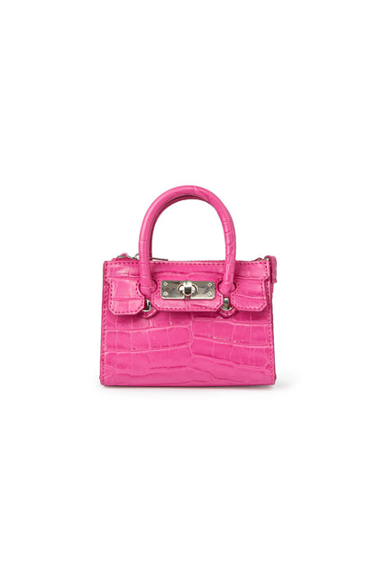 CROCODILE PATTERN CHAIN MINI BAG IN HOT PINK — image 5