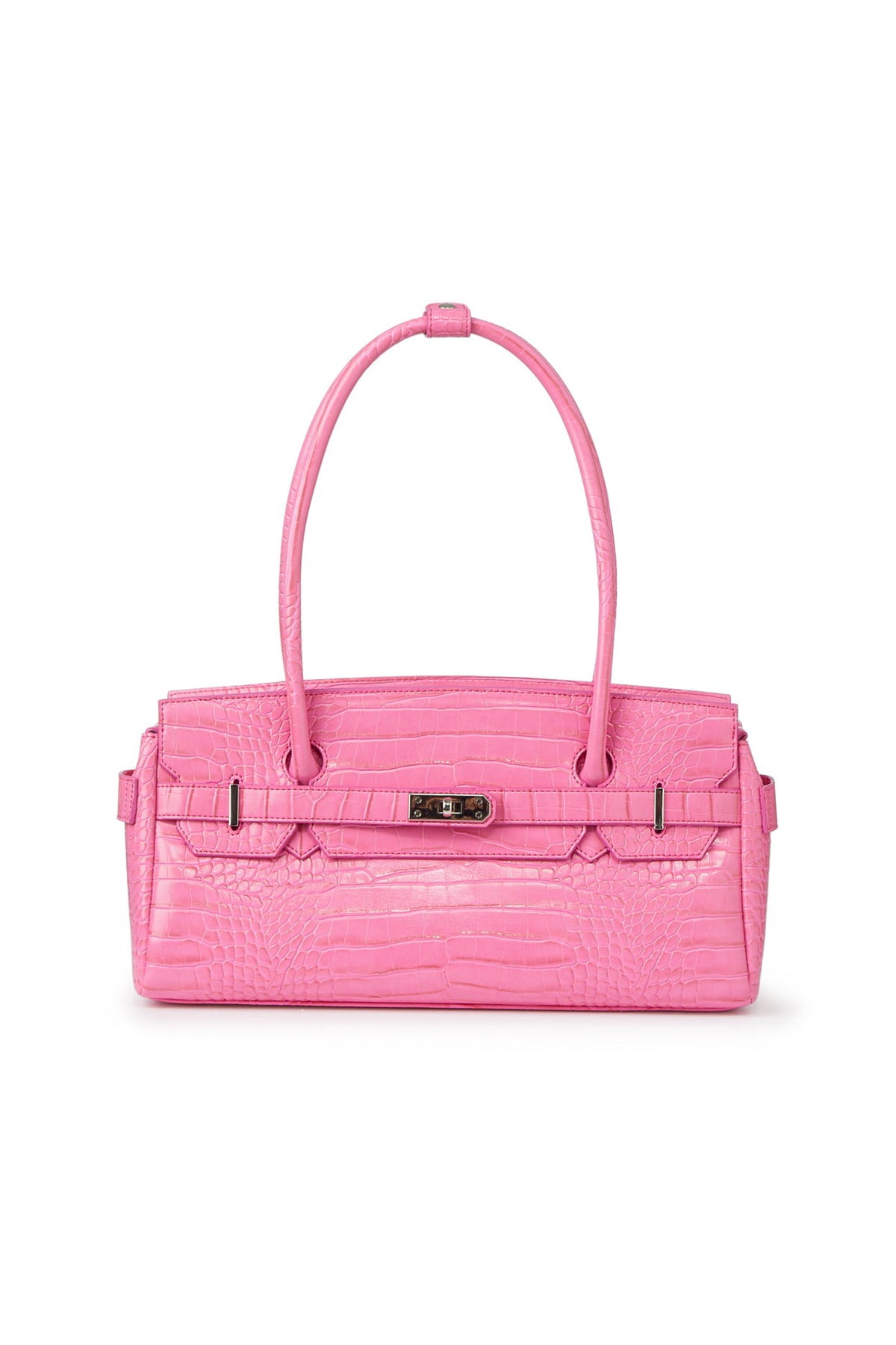 CROCODILE PATTERN TWO-WAY BAG IN PINK — image 2