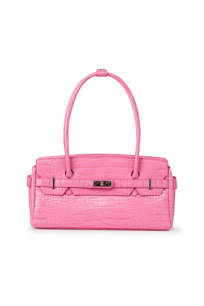 CROCODILE PATTERN TWO-WAY BAG IN PINK — image 2