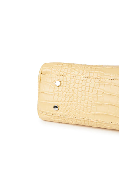 CROCODILE PATTERN TWO-WAY BAG IN BUTTER — image 10