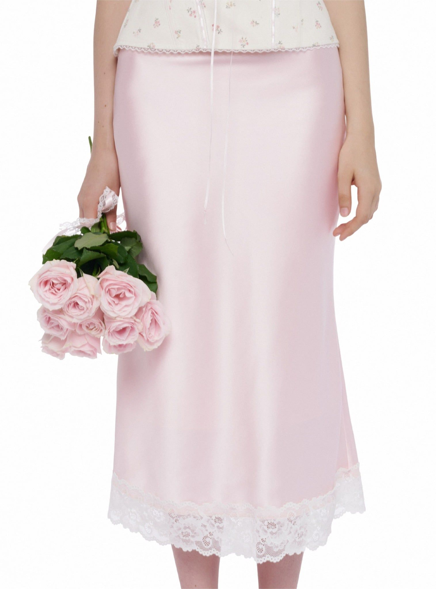 Ouah Baby Blush Lace silky skirt