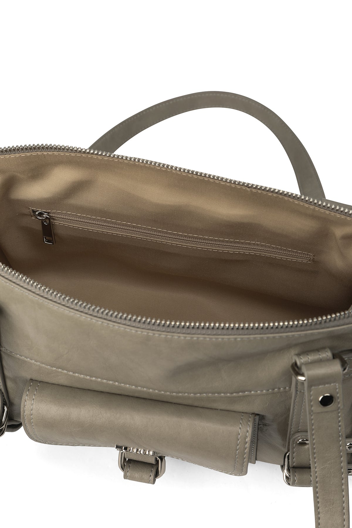 BELTED POCKET MINI SHOULDER BAG IN GREY — image 8