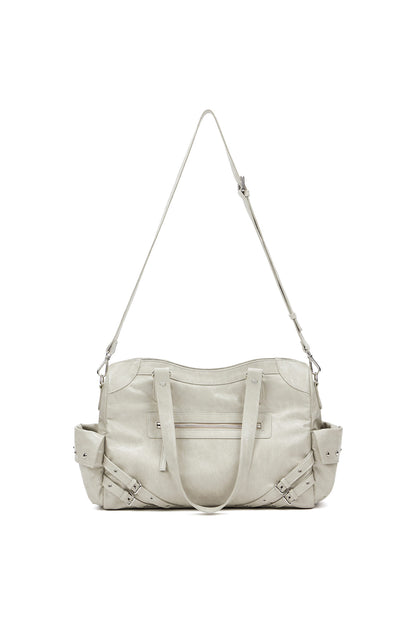 STUD POCKET BIG BAG IN ASH BEIGE — image 5