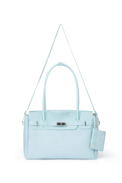 FREE CARD WALLET INCLUDED — JELLY TWO-WAY BIG BAG IN ICE BLUE — image 6