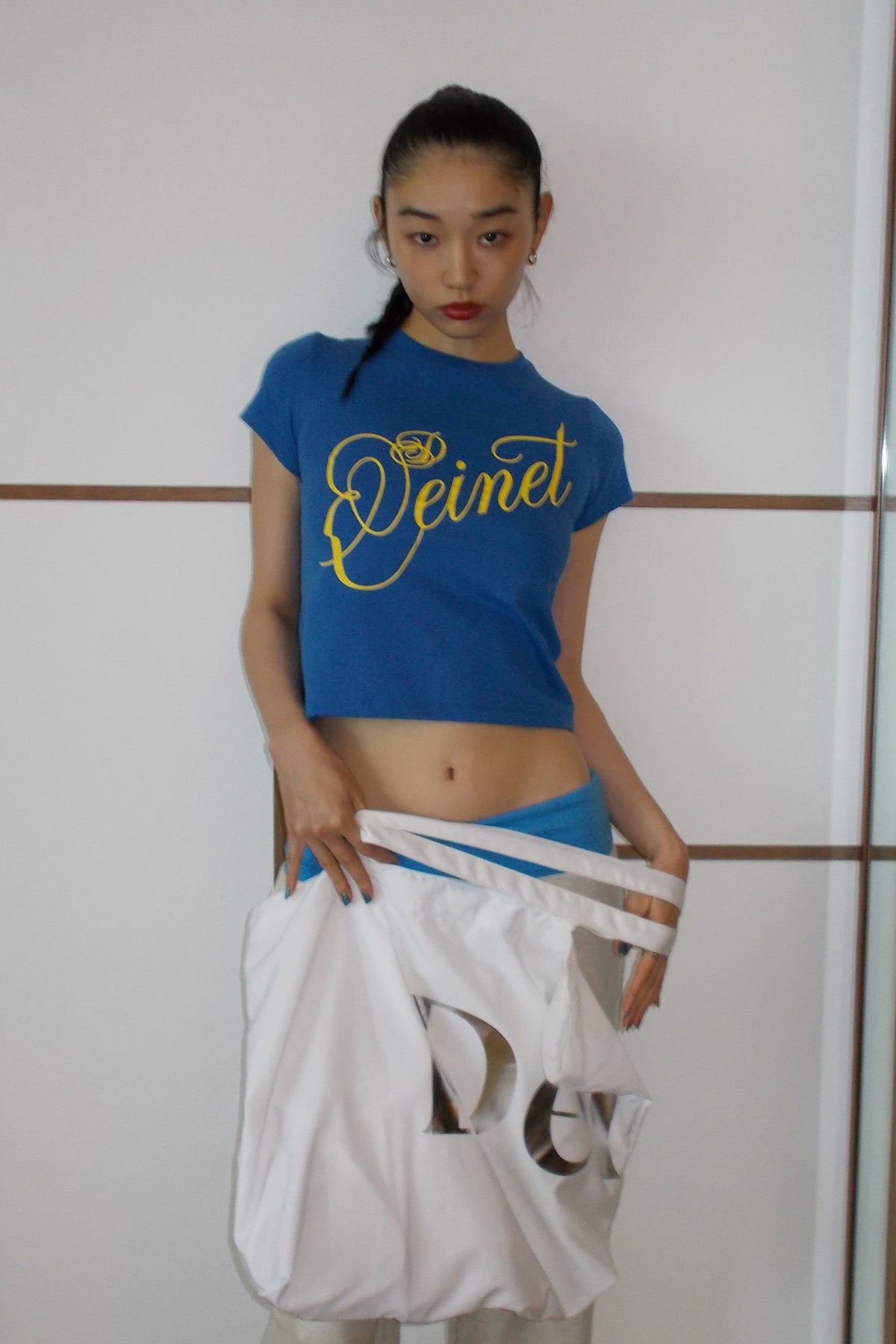 POINT LOGO SHOULDER BIG BAG IN WHITE — image 8