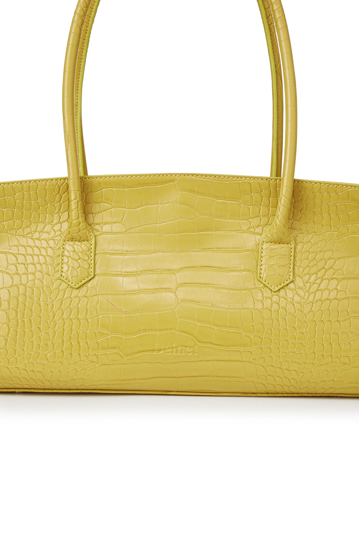 CROCODILE PATTERN TWO-WAY BAG IN MUSTARD — image 8
