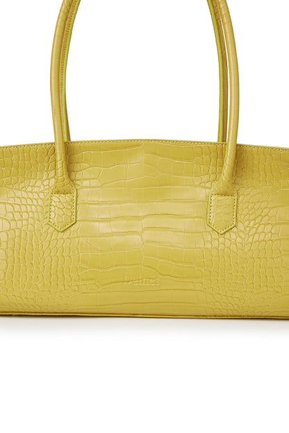 CROCODILE PATTERN TWO-WAY BAG IN MUSTARD — image 8