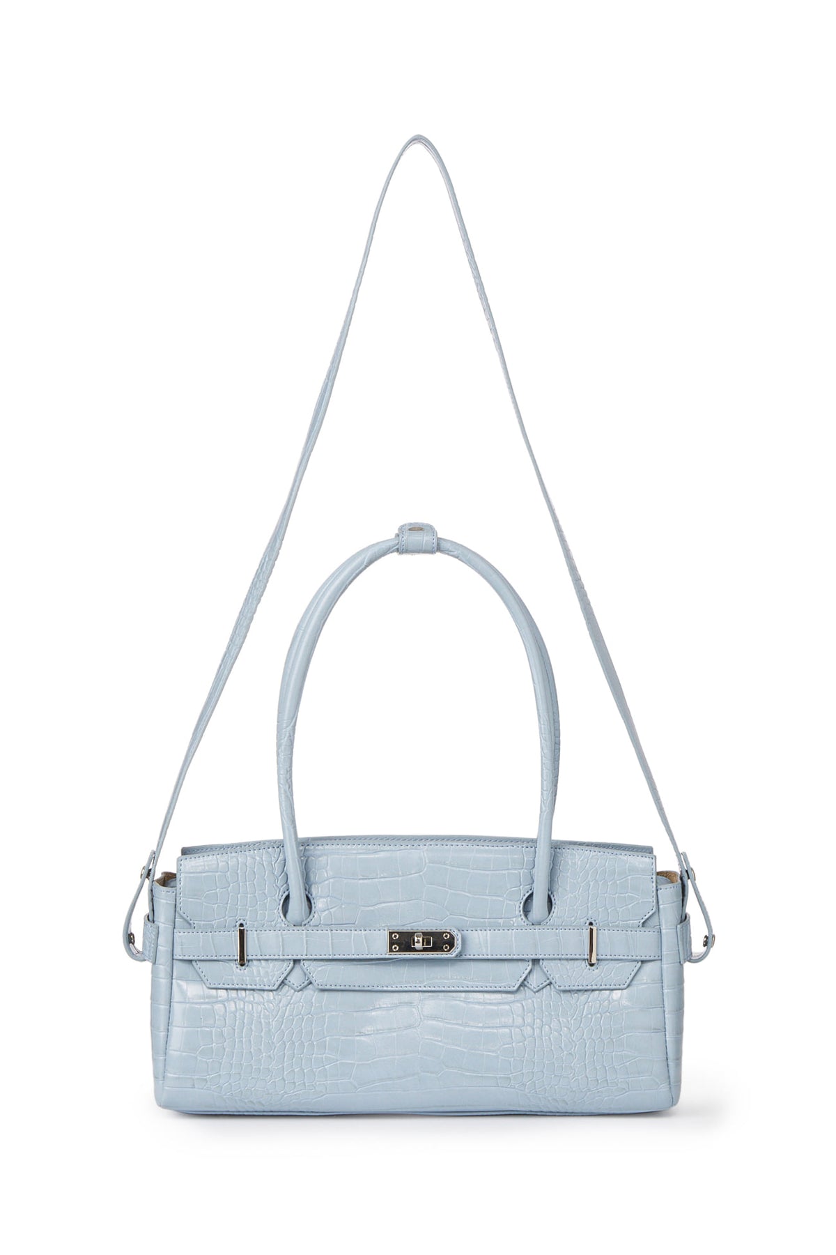 CROCODILE PATTERN TWO-WAY BAG IN SKY BLUE — image 5